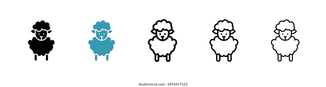 Sheep icon pack. line style EPS 10