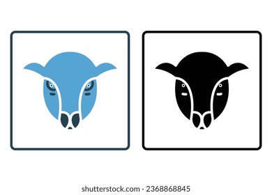 Sheep Icon. Icon related to Farming And Farm. Suitable for web site design, app, user interfaces. Solid icon style. Simple vector design editable
