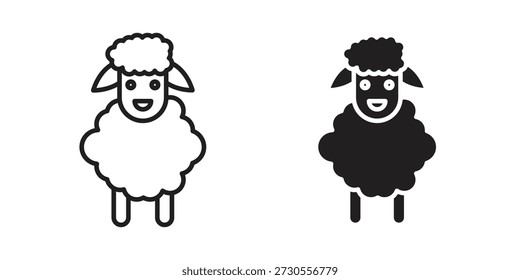 Sheep icon set. minimal logotype web element pack.