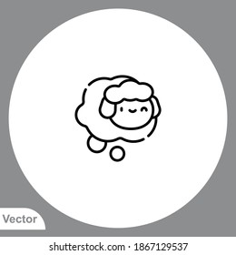 Sheep icon sign vector,Symbol, logo illustration for web and mobile