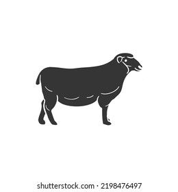 Sheep Icon Silhouette Illustration. Farm Animals Vector Graphic Pictogram Symbol Clip Art. Doodle Sketch Black Sign.