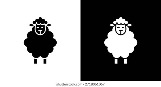 Icono de oveja. Pictograma simple de alta calidad. Estilo sólido moderno
