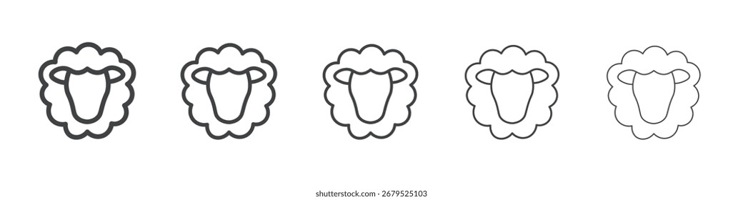 Icono de oveja Ilustración simple Símbolo de colección