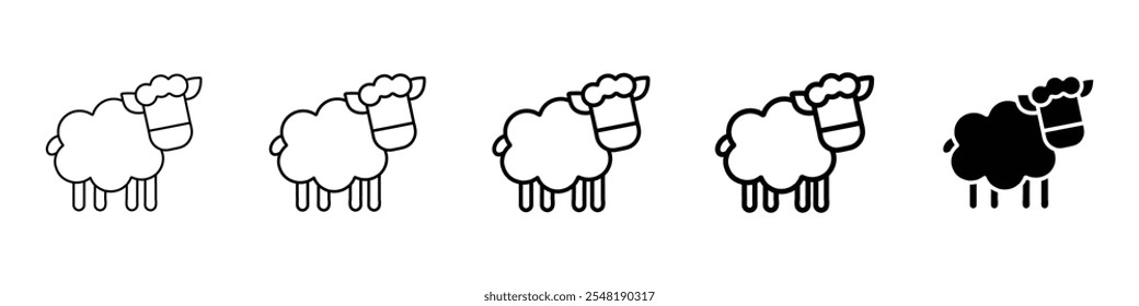 sheep icon Simple thin line logo set
