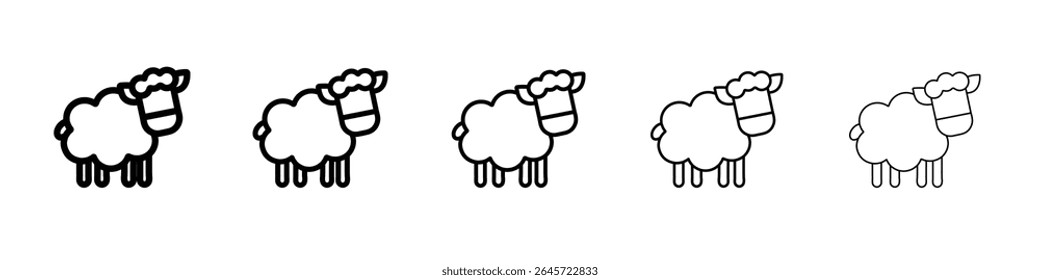 sheep icon simple vector outline logo