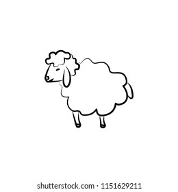 sheep icon in sketch style. Element of sheep for mobile concept and web apps illustration. Sketch icon for website design and development, app development