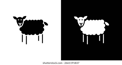 Símbolo do ícone de ovelha. Design simples e plano para aplicativos móveis e da Web