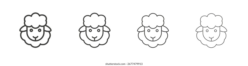 Símbolo do ícone de ovelha. Ilustração isolada de vetor.