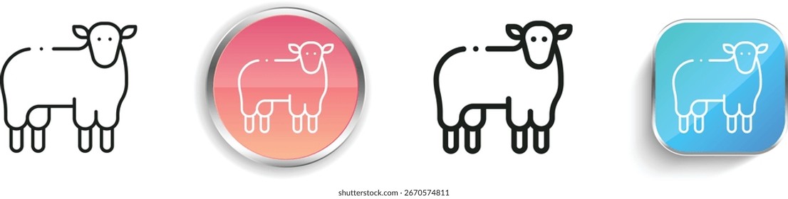 sheep icon. Thin Linear, Regular and Button Style Design Isolated On White Background