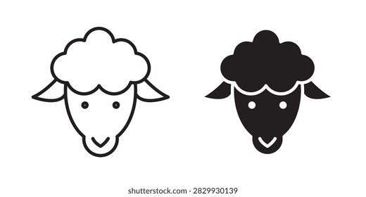 Sheep icon thin white