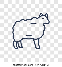 Sheep icon. Trendy linear Sheep logo concept on transparent background from animals  collection