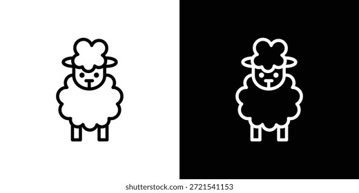 Icono de oveja en estilo lineal delgado de trazo de moda.