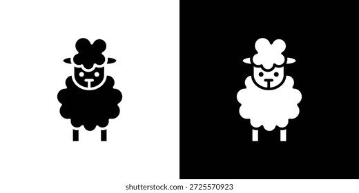Icono de oveja en estilo lineal delgado de trazo de moda.