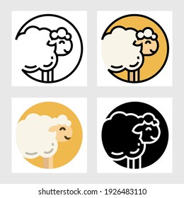 sheep icon vector design in filled, thin line, outline and flat style.