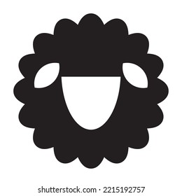 sheep icon vector design template in black color isolated sign on white background