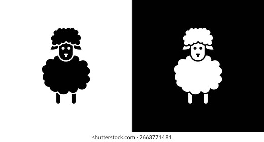 Ilustración vectorial de iconos de ovejas - Colección de iconos de vectores de estilo negro de alta calidad