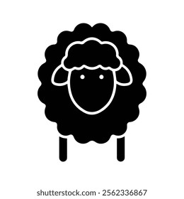 Sheep Icon. Vector Illustration of Sheep Farm Animals. Flat Design Style Isolated On White Background.