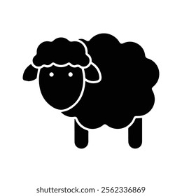 Sheep Icon. Vector Illustration of Sheep Farm Animals. Flat Design Style Isolated On White Background.