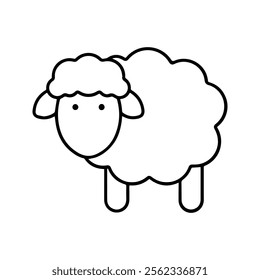 Sheep Icon. Vector Illustration of Sheep Farm Animals. Flat Design Style Isolated On White Background.