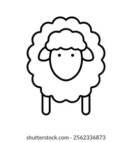 Sheep Icon. Vector Illustration of Sheep Farm Animals. Flat Design Style Isolated On White Background.