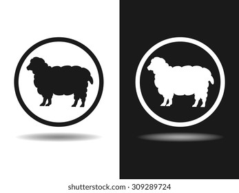 sheep icon, vector illustration. Flat design style.