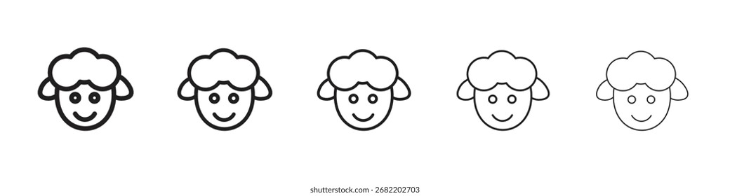 Ilustración vectorial de icono de oveja aislada