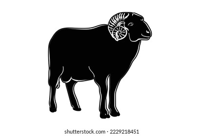 Sheep icon vector illustration. Sheep silhouette. Mammal element illustration in simple flat style isolated on white background. vector symbol design from farm collection