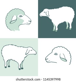 sheep icon, vector lamb, lamb outline icon. Isolated lamb label. royal emblem of farm animal. Fresh and tasty lamb meat. Butchery products market. Concept template for branding
