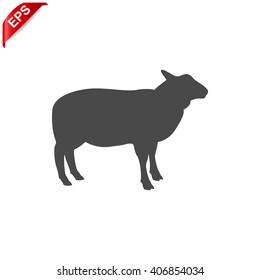 Sheep Icon, Vector Lamb Sign, Isolated Lamb Label