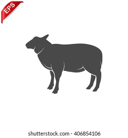 sheep icon, vector lamb sign, isolated lamb label