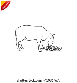 sheep icon, vector lamb sign, isolated lamb label