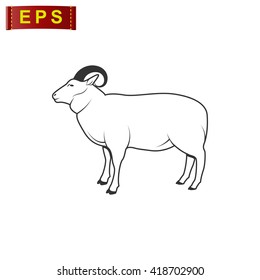 sheep icon, vector lamb sign, isolated lamb label