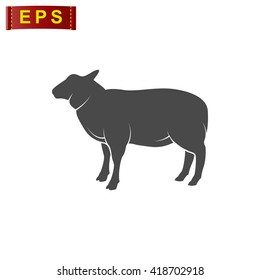 sheep icon, vector lamb sign, isolated lamb label