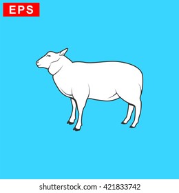 sheep icon, vector lamb sign, isolated lamb label