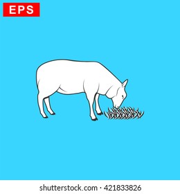 sheep icon, vector lamb sign, isolated lamb label