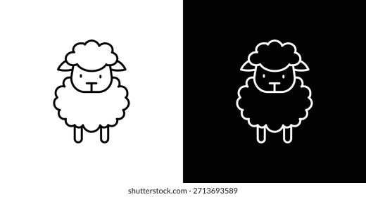 Ícone de ovelha vetor logotipo contorno. símbolos de linha fina