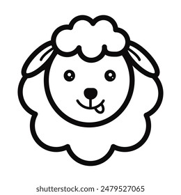 sheep icon vector on white background