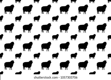 Sheep icon vector seamless pattern isolated wallpaper background. Vector Illustration eps10