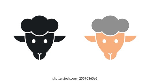 Sheep icons in black and colored version