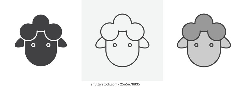 Sheep icons in black and colored versions