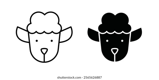 Sheep icons in black and white colors