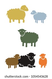 Sheep icons in colors - Group 2