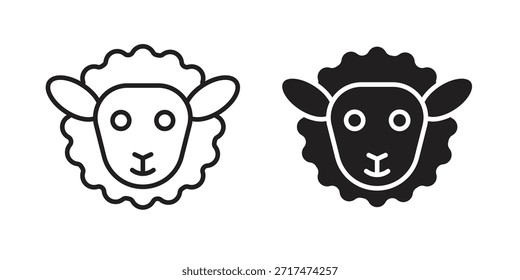 Sheep icons. Pixel perfect. Vector outline icon. Flat logo concept.