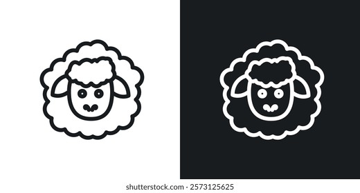 Sheep icons set vectors on white background.