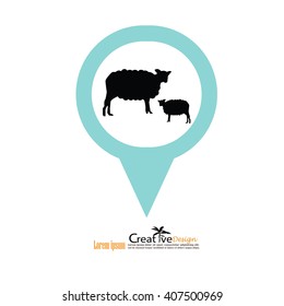 Sheep icon.sheep.vector illustration.