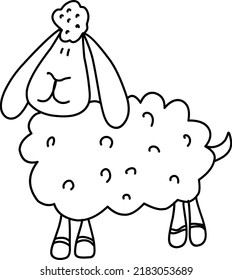 Sheep Illustration Handdrawn Doodles Illustration Line Stock Vector ...