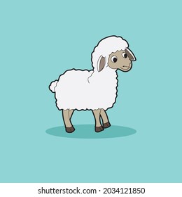 A sheep illustration vector. Can be used for flashcards, children's books, and commercial purposes.