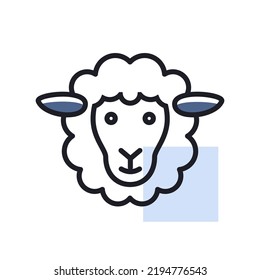 Sheep isolated icon. Animal head. Farm sign. Graph symbol for your web site design, logo, app, UI. Vector illustration