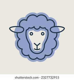 Sheep isolated icon. Animal head. Farm sign. Graph symbol for your web site design, logo, app, UI. Vector illustration