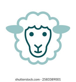 Sheep isolated icon. Animal head. Farm sign. Graph symbol for your web site design, logo, app, UI. Vector illustration